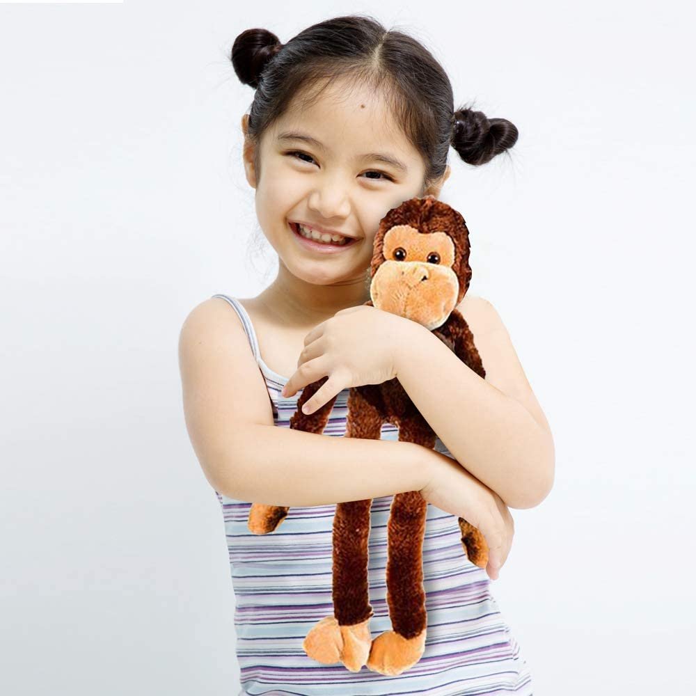 Long Arm Plush Monkey, 23" Hanging Monkey with Connectable Limbs, Ultra Soft and Huggable Stuffed Animal for Kids, Cute Home and Nursery Décor, Best Birthday Gift Idea
