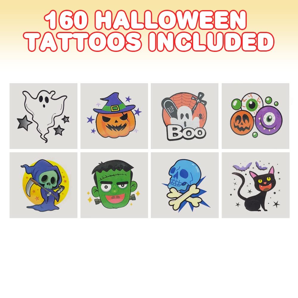 2 Inch Halloween Temporary Tattoos 144 Pieces Assortments May Vary