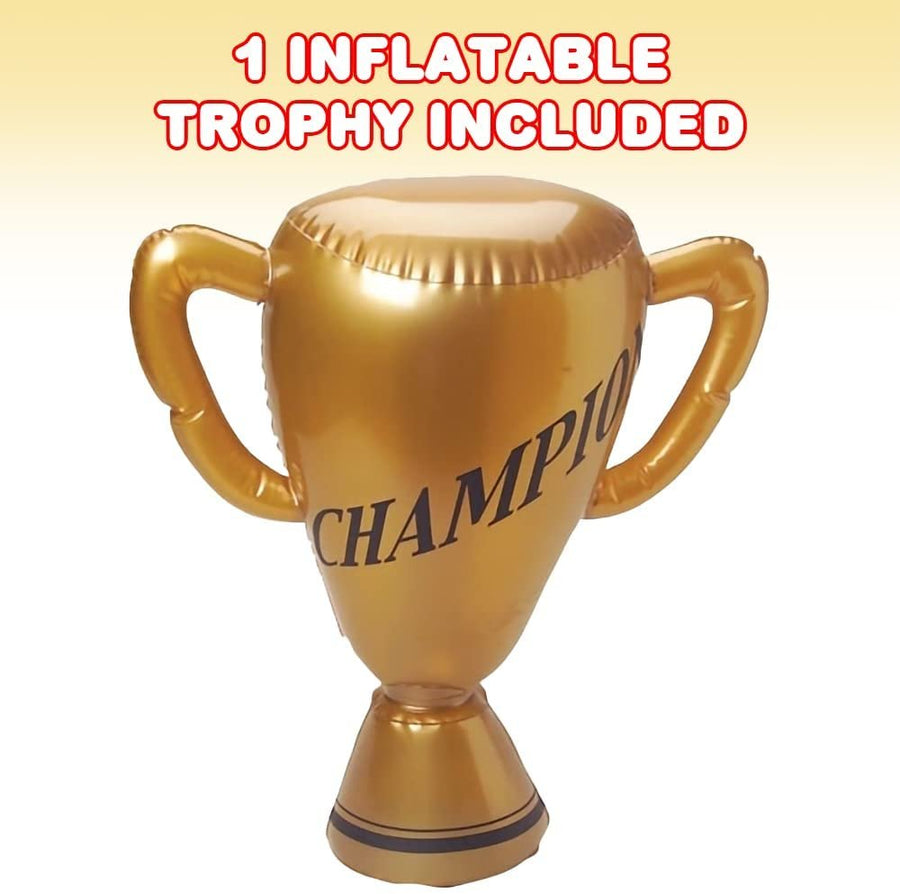 Inflatable Trophy for Kids, 1 Piece, Large 14.5" Trophy Inflate with Weighted Bottom, Great for Family Backyard Games, Baseball Party Decorations and Carnival Party Decorations