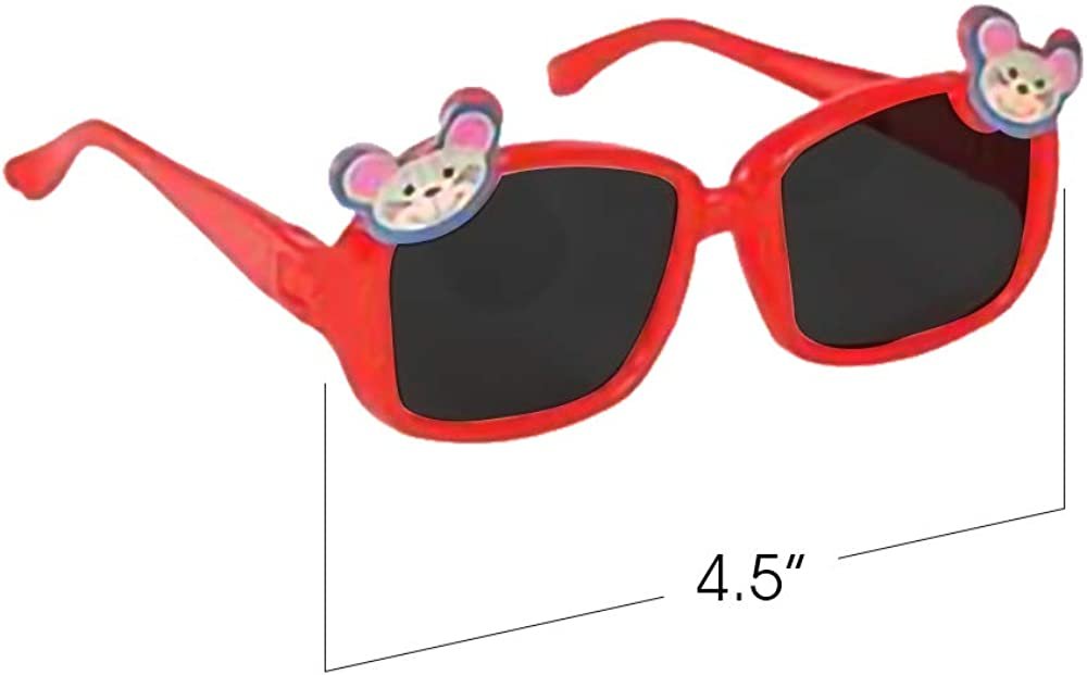 ArtCreativity Kiddie Animal Sunglasses, Set of 12, Cool Sun Glasses in Assorted Colors, Fun Birthday and Pool Party Favors for Boys and Girls, Dress-Up Accessories, Goodie Bag Fillers