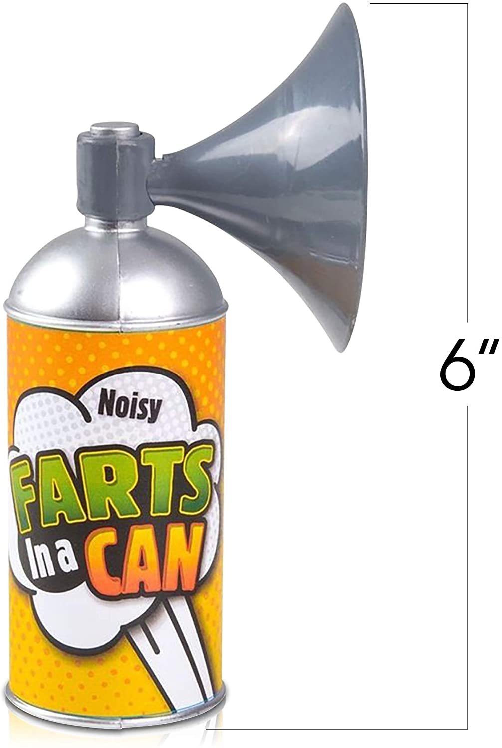 6" Fart in a Can Machine with 6 Hilarious Sounds - Prank Farting Sound Toy for Kids and Adults - 100% Odorless - Loud Bullhorn - Funny Gag Joke Gift for Boys, Girls, Men and Women