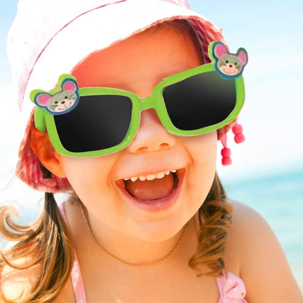 ArtCreativity Kiddie Animal Sunglasses, Set of 12, Cool Sun Glasses in Assorted Colors, Fun Birthday and Pool Party Favors for Boys and Girls, Dress-Up Accessories, Goodie Bag Fillers