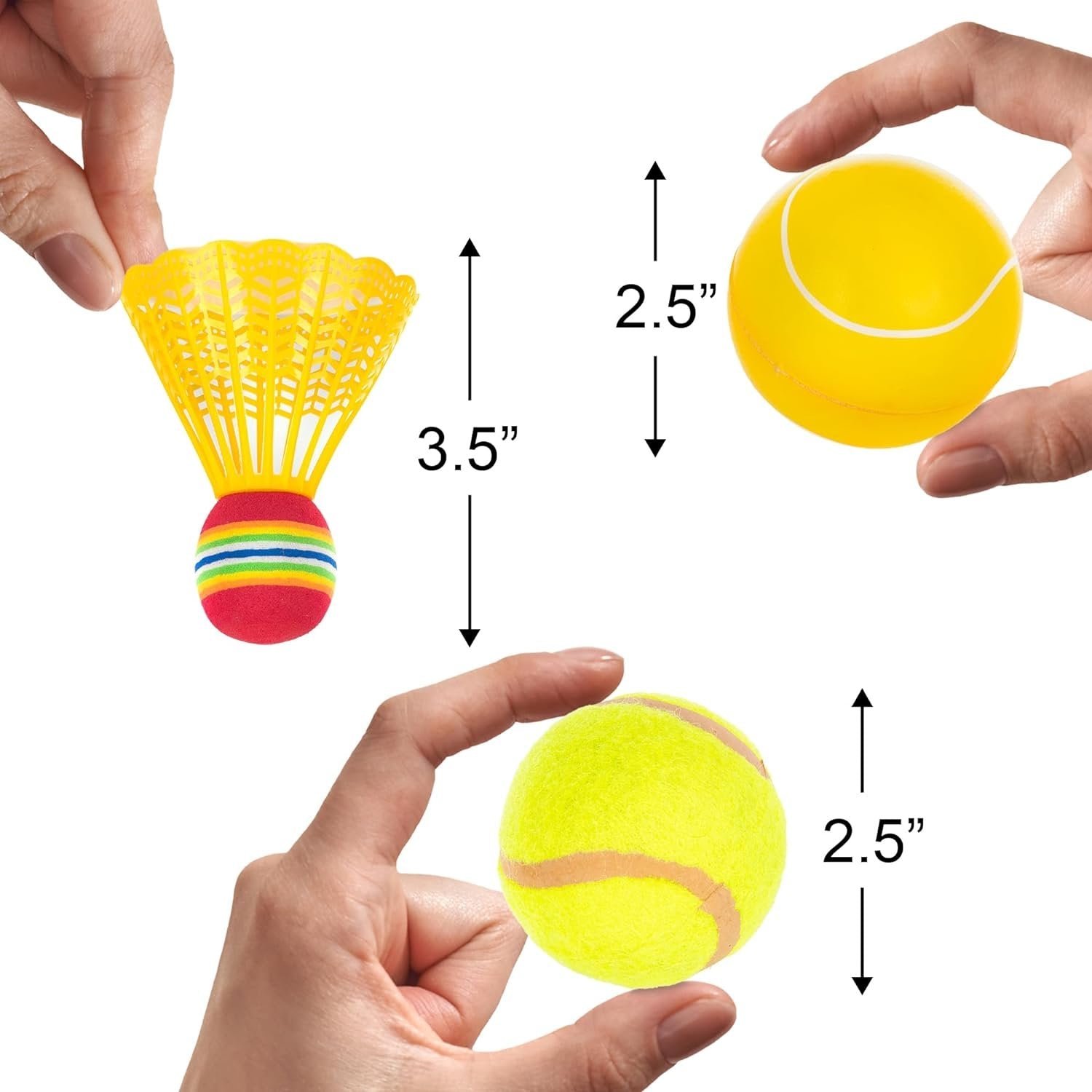 Kids Badminton Rackets Set - 9 Piece Badminton Set with 2 Rackets, 2 Bridies, 2 Soft Balls, 2 Tennis Balls, and Storage Bag - Toy Badminton and Tennis Rackets for Kids with Accessories