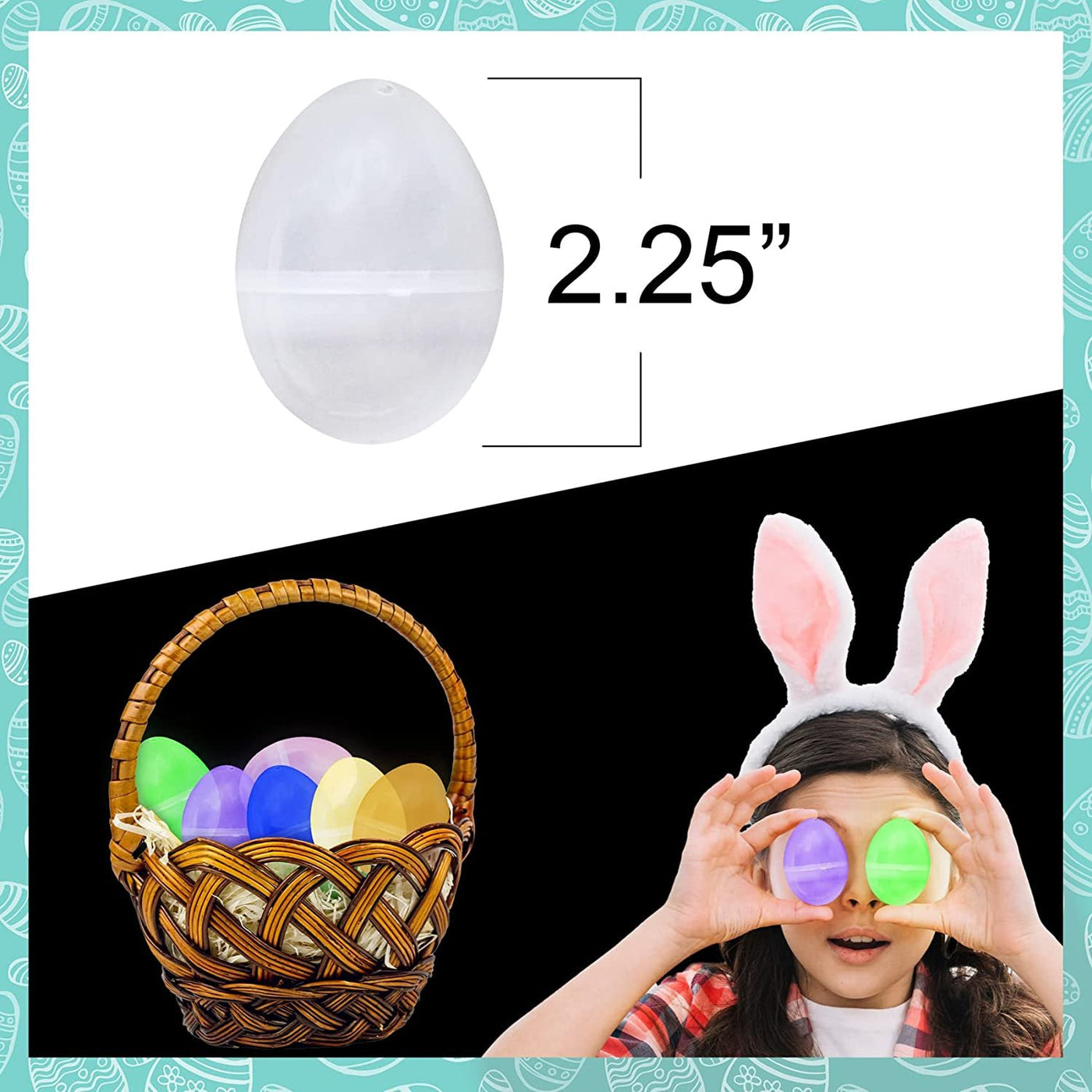 Glow in the Dark Easter Eggs, Bulk Pack of 100, Glowing 2.25" Empty Surprise Eggs for Toys and Candy, Unique Easter Egg Hunt Supplies, Easter Glow in the Dark Party Favors