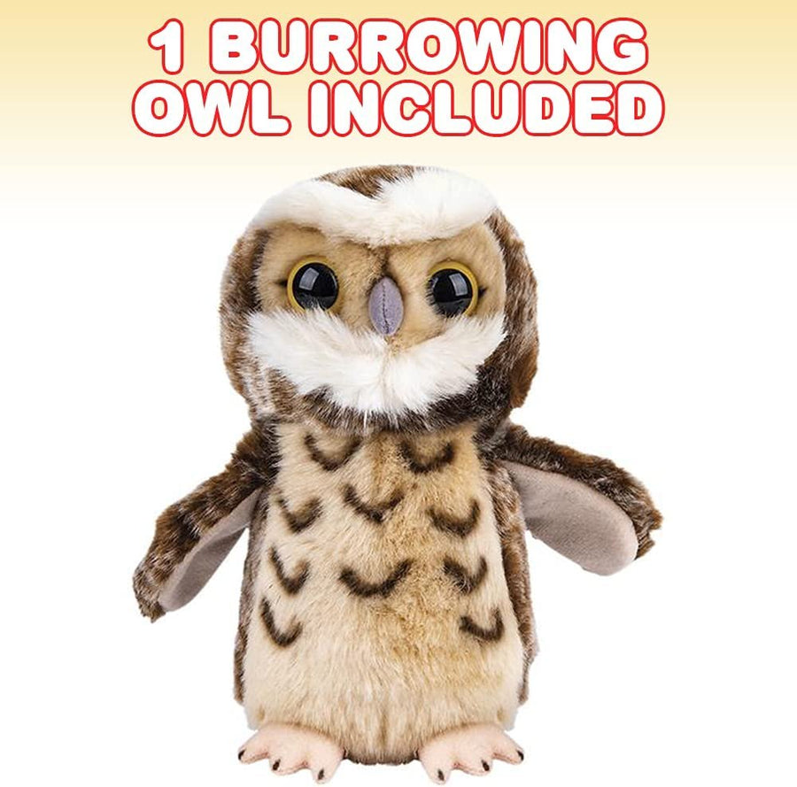 Burrowing Owl Plush Toy, 1PC, Soft Stuffed Owl Toy for Kids, Cuddly Animal Plush Toy with Hard Plastic Eyes, Cute Nursery Décor, Barn Theme Party Decorations, Great Gift Idea