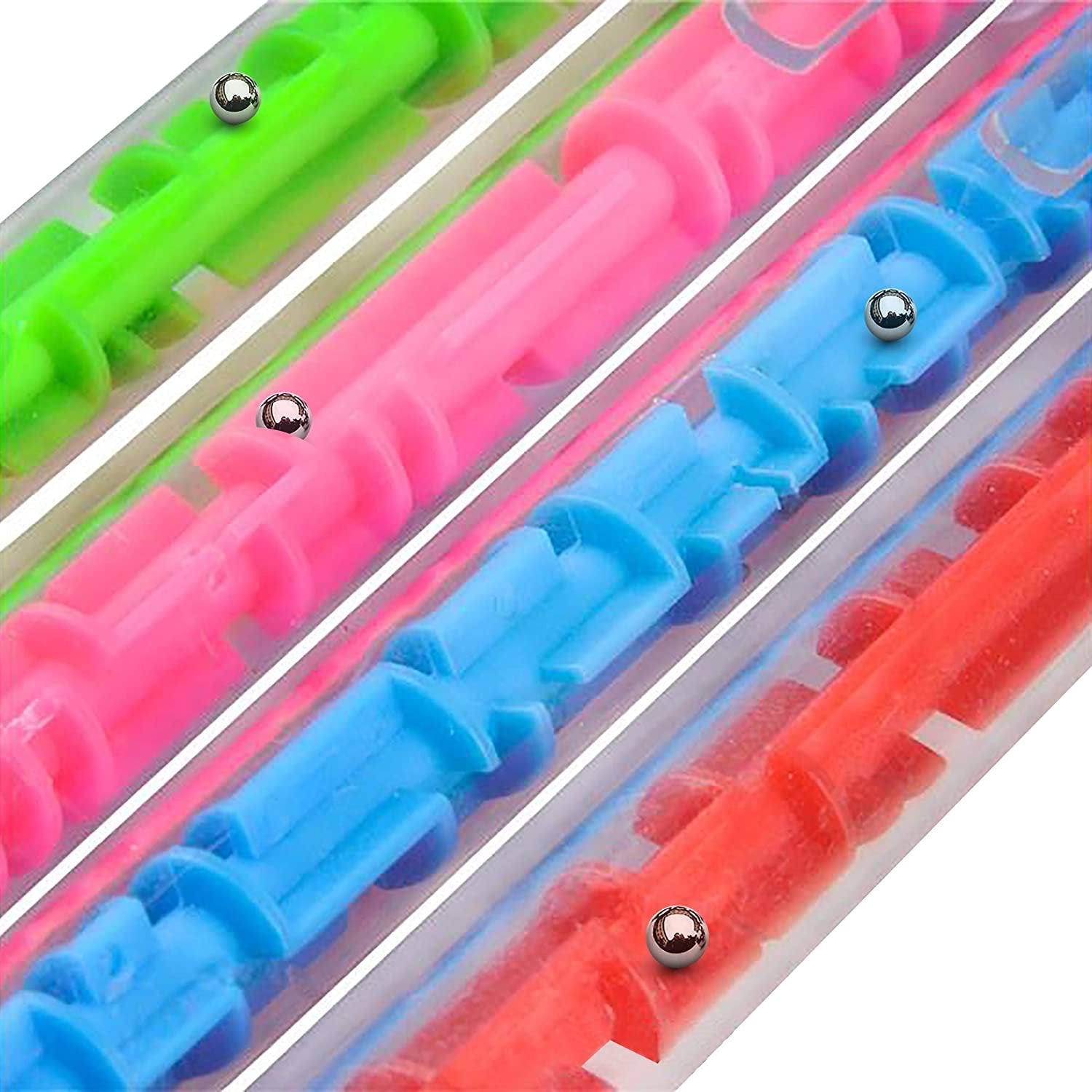 Gamie Maze Puzzle Novelty Pens for Kids and Adults - Pack of 12 - Pens with Built-in Ball Maze - Fidget Toy for Stress Relief - School and Office Stationery Supplies, Birthday Party Favors