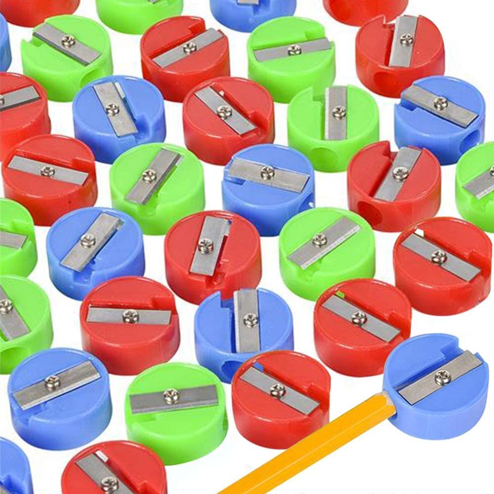 ArtCreativity Round Pencil Sharpeners, Bulk Pack 144, Colorful Plastic Manual Sharpeners, Back to School Supplies for Kids, Cool Stationery Birthday Party Favors, Classroom Teacher Rewards and Prizes