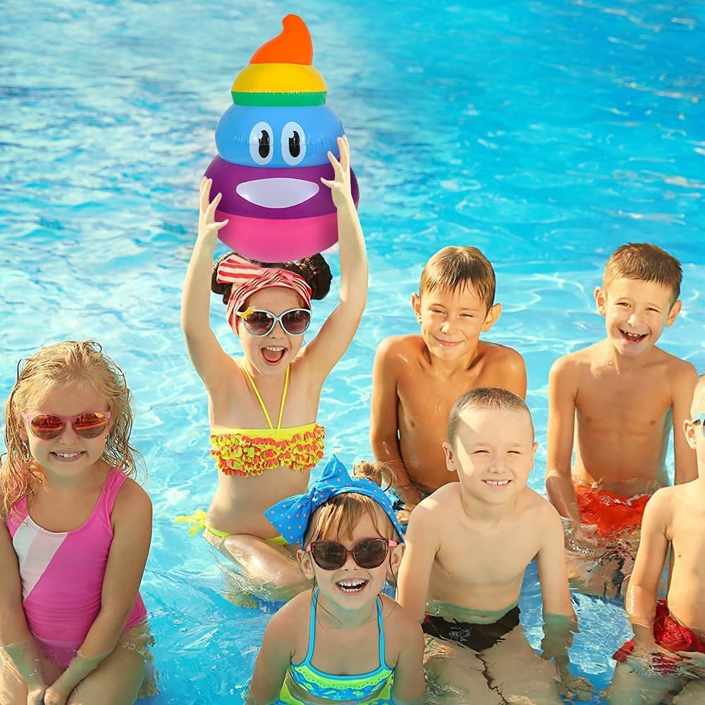 Rainbow Poop Inflate, Inflatable Poop Emoticon Pool Float, Emoticon Party Decorations and Supplies, 22" Blow-Up Poop Inflate, Fun Prank and Gag Gift for Children and Adults