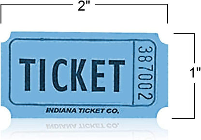 ArtCreativity Double Carnival Tickets Roll with 2000 Tickets, Numbered Event Admission Tickets for Kids’ Fair, Fundraiser, Musical Festival, Movie Screening, High-Quality Card Stock Paper, Blue