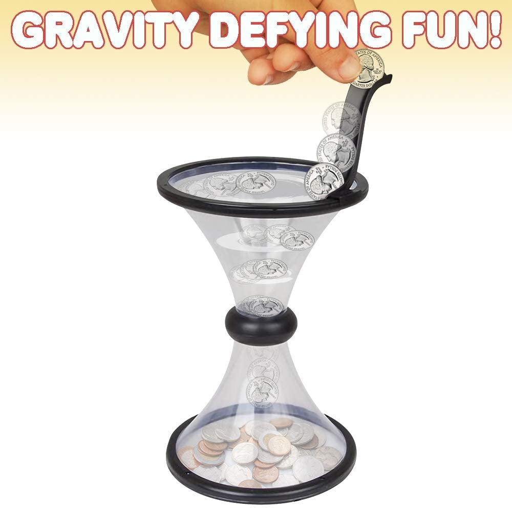ArtCreativity 10.5 Inc Vortex Coin Piggy Bank for Kids and Adults - Fun Money Savings Bank That Spins Loose Change - Best Birthday for Boys, Girls, Toddlers - Cool Desk Decoration