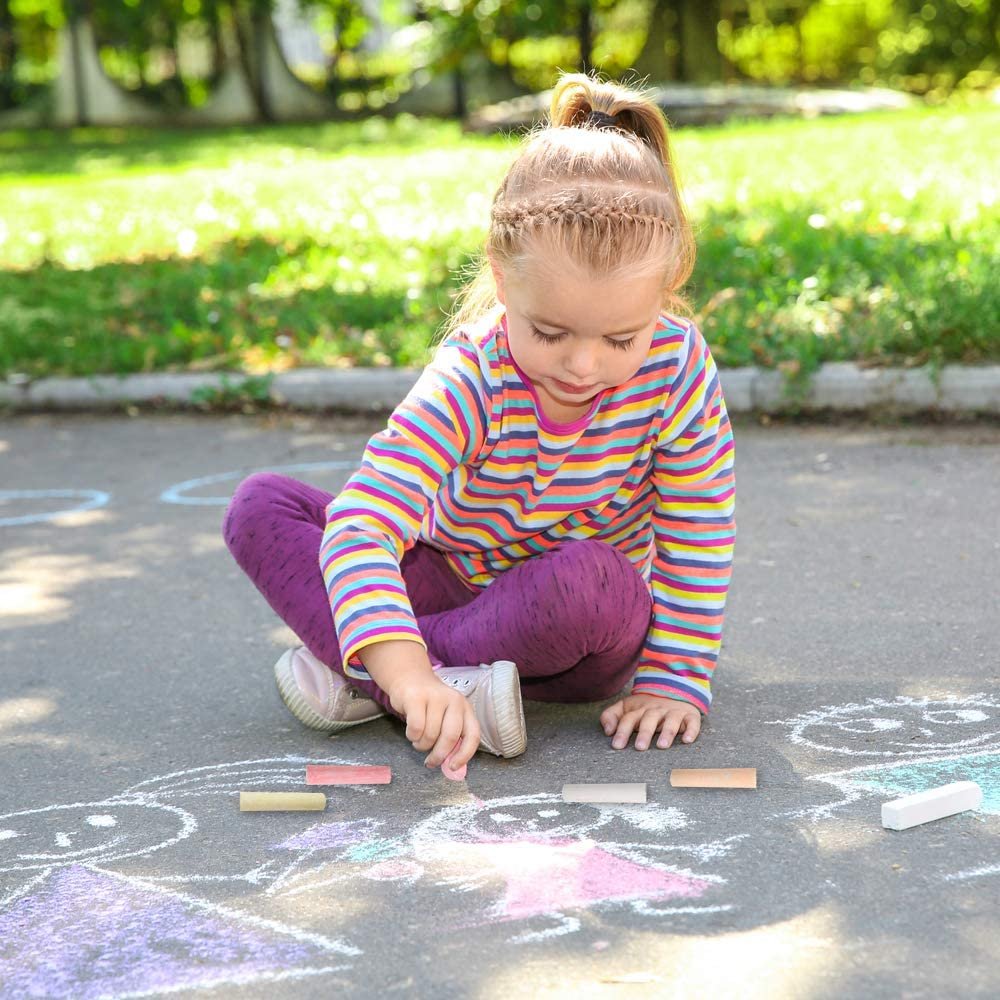 ArtCreativity Sidewalk Chalk Set for Kids, (38 Pieces) Bulk Jumbo Colored  Sidewalk Chalk for Toddlers 1-3, Dustless, Washable & Non-Toxic, Use  Outdoor