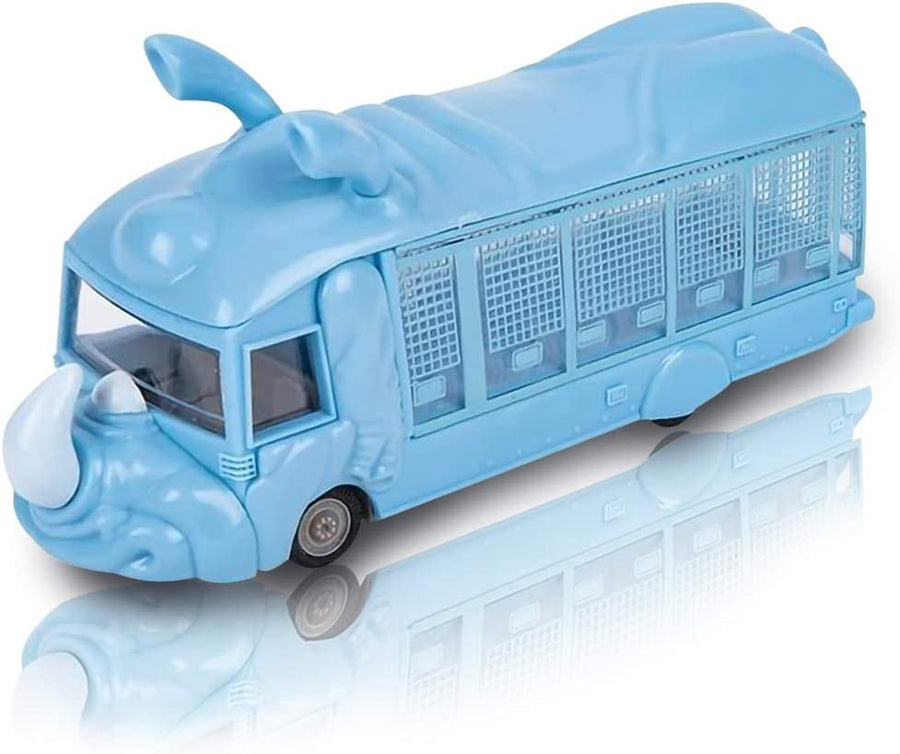 Pull Back Rhino Safari Animal Bus for Kids, 7" Rhino Design Bus with Pullback Mechanism, Durable Plastic Material, Safari Party Decorations, Best Birthday Gift for Boys and Girls