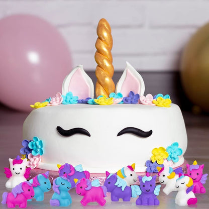 ArtCreativity Squishy Unicorn Toys, Set of 24, Squeezy Unicorn Toys with Jelly-Like Texture, Gummy Fidget Toys for Girls and Boys, Princess Party Supplies, Calming Sensory Toys for Kids