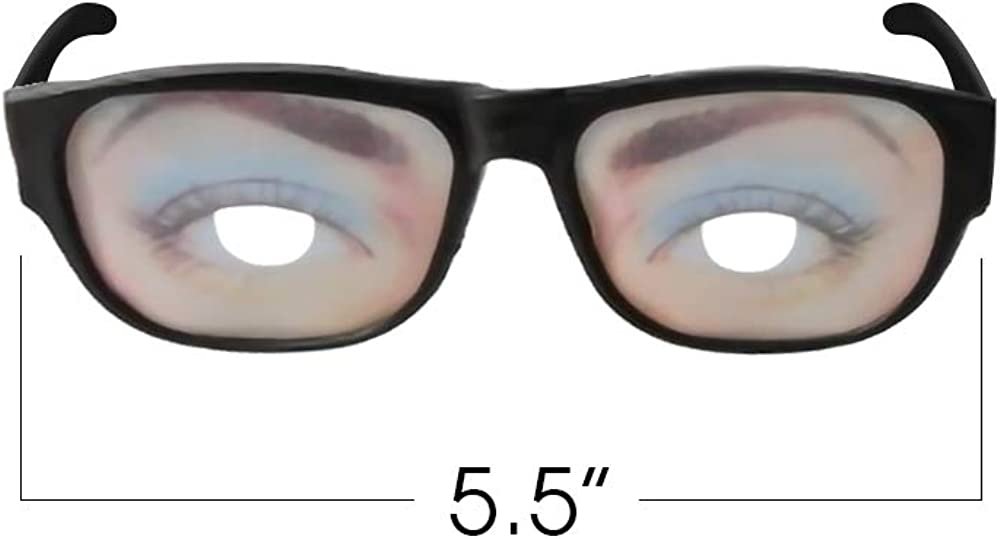 Funny Eyes Disguise Glasses, Set of 12, Hilarious Glasses for Kids, Unique Halloween Costume Accessories and Photo Booth Props, Fun Birthday Party Favors and Goodie Bag Fillers