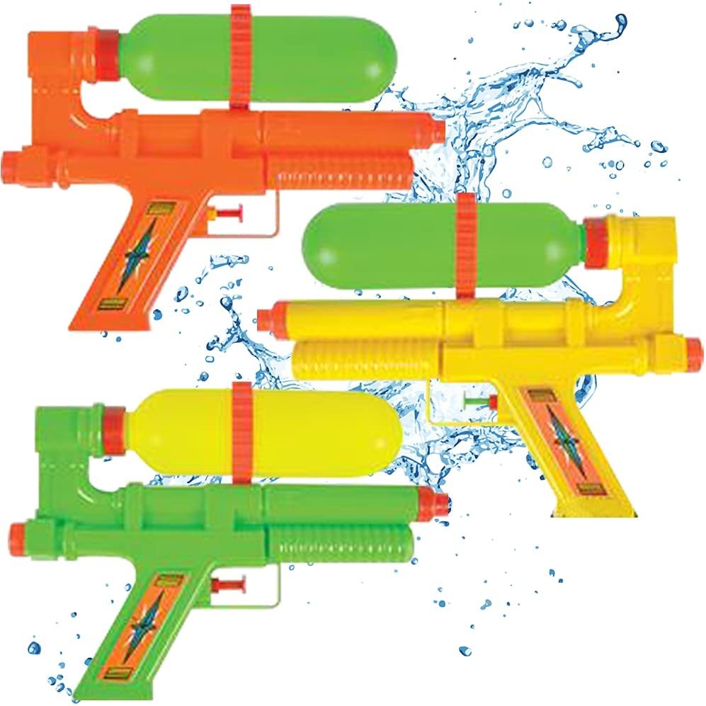 ArtCreativity Water Tank Squirters for Kids, Set of 3, 9 Inch Assorted Colors Water Blaster Toys for Swimming Pool, Beach, and Outdoor Summer Fun, Cool Birthday Party Favors for Boys and Girls