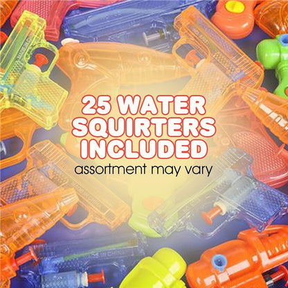 ArtCreativity Water Squirter Assortment for Kids, Bulk Set of 25, Assorted Water Blaster Toys for Swimming Pool, Beach, and Outdoor Summer Fun, Cool Birthday Party Favors for Boys and Girls