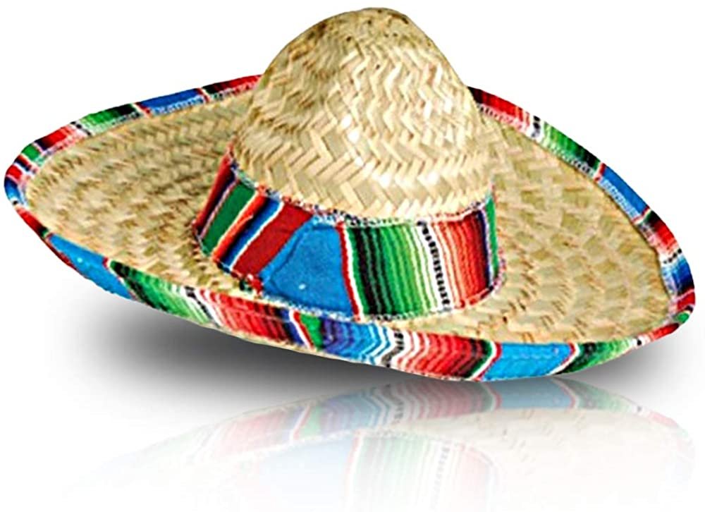 ArtCreativity Mexican Sombrero Hat, Straw Hat for Kids’ Mariachi Costume, Cinco De Mayo Sombrero Party Hat with Chin Strap, Fits Most Kids, Fiesta Party Favors and Decorations, Stage Play Prop