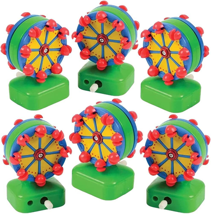 Wind Up Ferris Wheel Toys, Set of 6, Wind Up Toys for Kids That Roll, Carnival Party Favors, Kids’ Goody Bag Fillers and Stocking Stuffers Multicolor