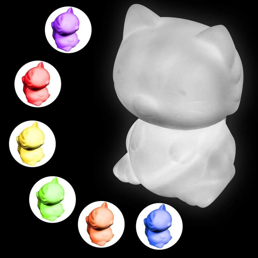 Color Changing Cat LED Lamp, Night Light Cycles Through Awesome Colors, Battery-Operated Decorative Light for Kids, Bedroom Decor Nightlight for Boys and Girls