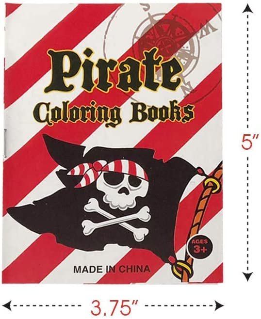 ArtCreativity Pirate Coloring Books - Pack of 12-8 Paged Mini Color Booklets, Fun Pirate Goodie Bag Fillers, Birthday Party Favors and Activities for Boys and Girls