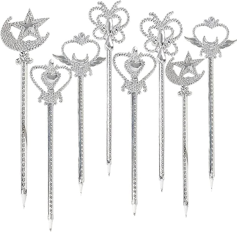 Princess Wand Ballpoint Pens, Set of 12, Pens for Kids with 4 Wand Designs and Blue Ink, Princess Party Favors for Kids, Back to School Gifts and Classroom Prizes for Boys and Girls