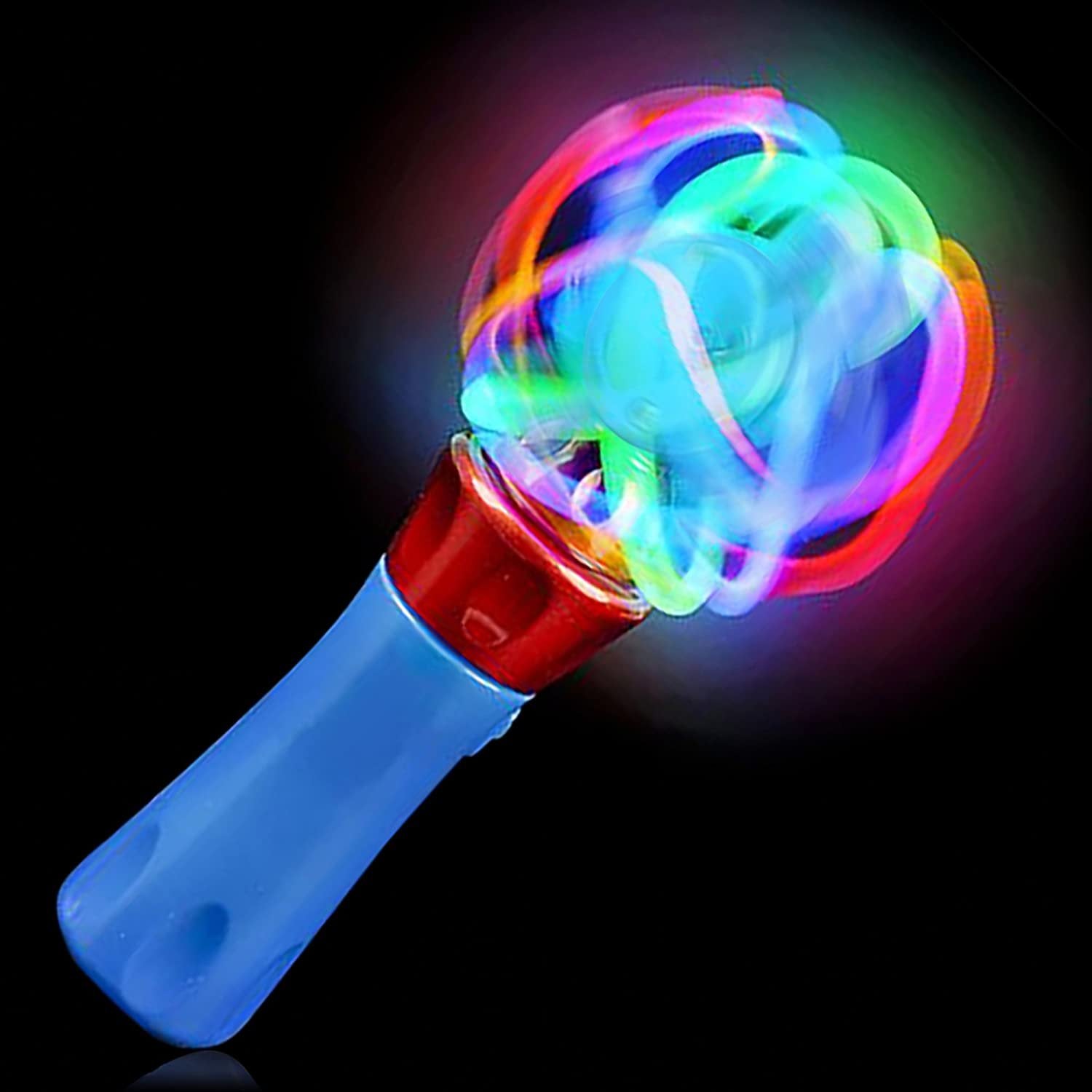 Light Up Orbiter Spinning Wand, 7" LED Spin Toy with Batteries Included, Great Gift Idea for Boys, Girls, Toddlers, Fun Birthday Party Favor, Carnival Prize - Colors May Vary