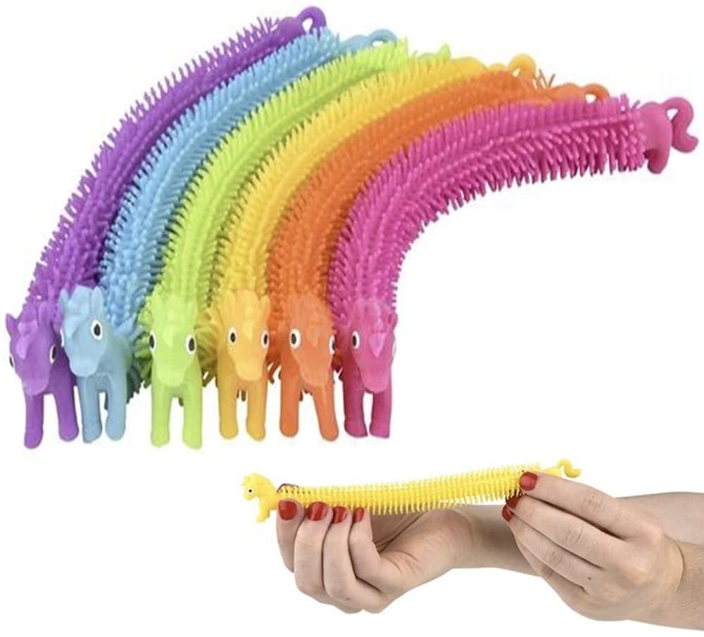 ArtCreativity Unicorn Stretchy Strings, Set of 6, Stress Relief Unicorn Toys for Girls and Boys, Sensory Toys for Kids and Adults, Unicorn Party Favors and Goody Bag Fillers in Assorted Colors