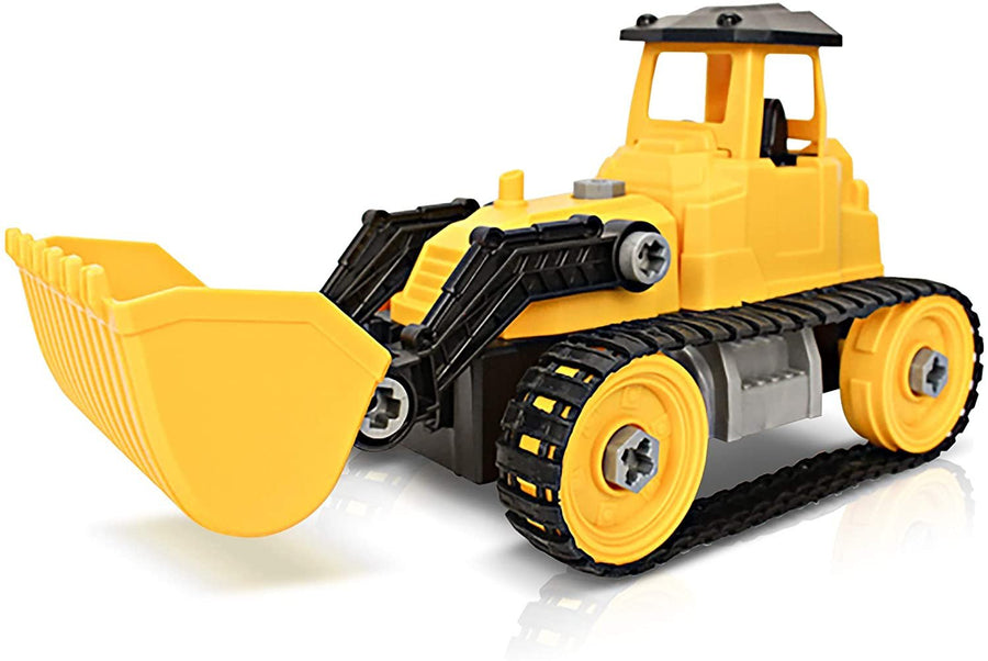 Take Apart Yellow Bulldozer Toy Truck - 46 Pieces with Tools - Large Excavating Backhoe Toy - Perfect Digger Toy and Great Birthday Gift Idea for Boys and Girls Ages 3+