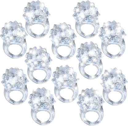 ArtCreativity Light Up Bumpy Rings for Kids, Set of 12, Flashing Accessories for Boys and Girls, Light-Up Party Favors for Children, Goodie Bag Fillers and Stocking Stuffers