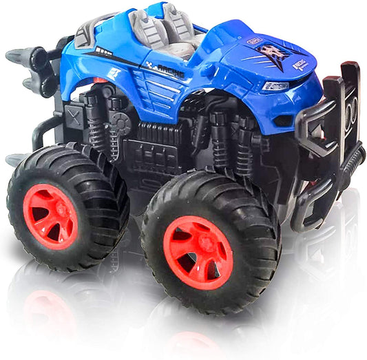 ArtCreativity Blue Monster Car for Boys and Girls, Friction Powered Push n Go Monster Toy Car for Kids, Cool and Realistic Design with Big Wheels, Best Birthday Gift for Children Ages 3+