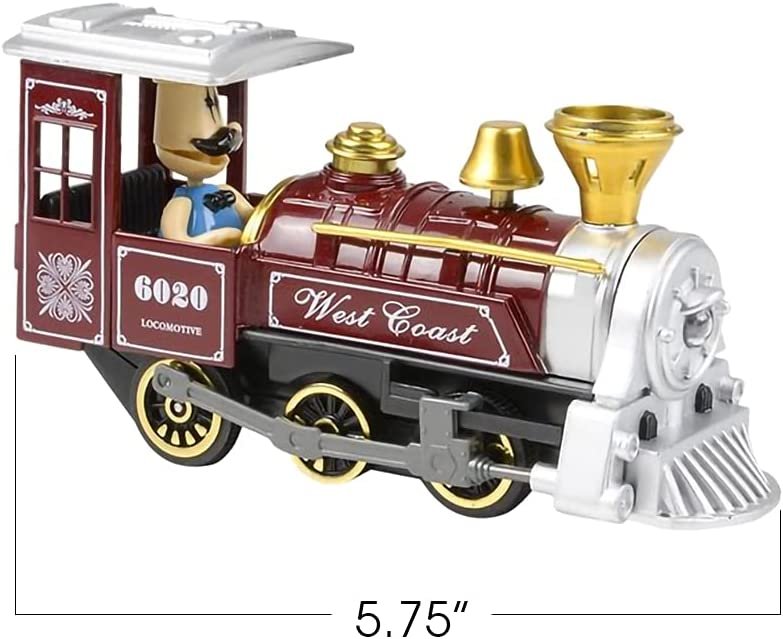 Pull Back Metal Train Toys for Kids, with Sound Effects, Set of