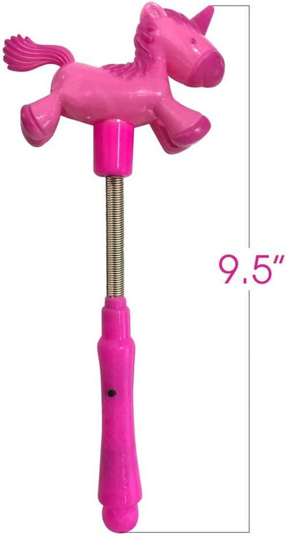 ArtCreativity 9.5 Inch Light up Unicorn wand, Set of 2, Battery Operated Light up Pink Unicorn Wand, Cute Princess wand with lights, Unicorn Party supplies and Decorations, Best Birthday and Holiday Gift for Girls and Boys