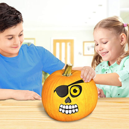 ArtCreativity Halloween Pumpkin Decorating Stickers - 24 Large Sheets - Jack-o-Lantern Decoration Kit - 52 Total Face Stickers - Cute Halloween Decor Idea - Treats, Gifts, and Crafts for Kids- 6" x 9"