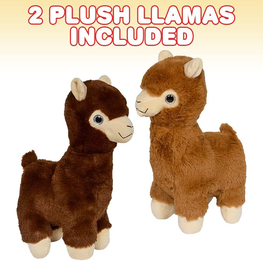 Llama Plush Toys, Set of 2, Stuffed Llama Toys for Kids, Soft Plush Material, Baby Nursery Décor, Creative Boys’ and Girls’ Room Decorations, Animal Party Décor