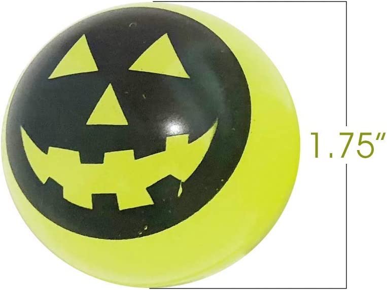 ArtCreativity Glow in The Dark Jack-O-Lantern Bouncing Balls, Pack of 12, 1.75 Inch High Bounce Balls for Kids, Trick or Treat Supplies, Glowing Party Favors and Goodie Bag Fillers for Boys and Girls