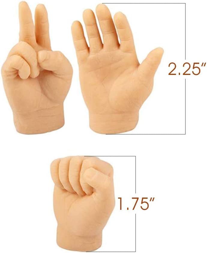 Hand Finger Puppets, Set of 12, Soft Realistic Feeling Finger Puppets, Comfortable Silicone Rock Paper Scissors Game, Fun Prank Toys and Gag Gifts, Goodie Bag Fillers for Boys and Girls