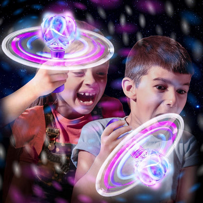 ArtCreativity Light Up Galaxy Orbiter Wand - 9 Inch LED Electronic Spin Toy for Kids with Batteries Included - Great Gift Idea for Boys, Girls, Toddlers - Fun Birthday Party Favor, Carnival Prize