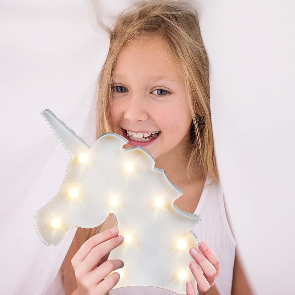 Unicorn LED Light Box, 1PC, Cute Unicorn Lamp for Kids with Warm LEDs, Night Light for Girls and Boys, Decoration for Bedroom, Living Room, and Playroom, Great Gift Idea