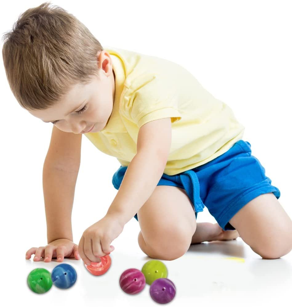 Marble Rubber Poppers for Kids, Pack of 12, Pop-Up Half Ball Toys with Marbled Designs, Old School Retro 90s Toys, Birthday Party Favors and Treat Bag Fillers, Fun Assorted Colors