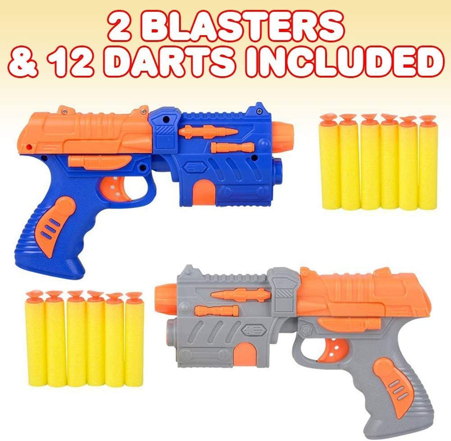 Foam Dart Blasters, Set of 2, Includes 1 Toy Gun for Kids and 6 Darts Per Set, Shooting Toys for Boys and Girls, Fun Backyard Games, Cool Carnival Prize, Great Birthday Gift