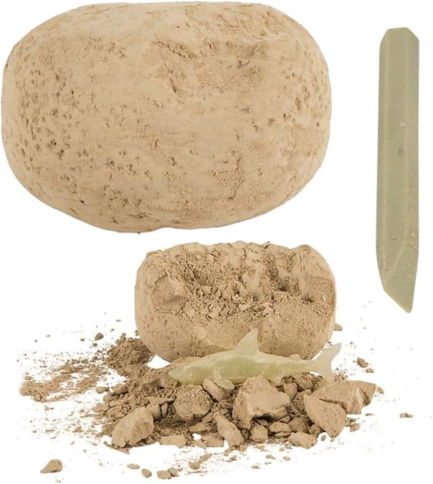 Shark Fossil Egg Dig Kit, Set of 2, Shark Excavation Sets with Digging Tools, Interactive Excavating Toys, Great Birthday Gift Idea, Contest Prize for Boys and Girls