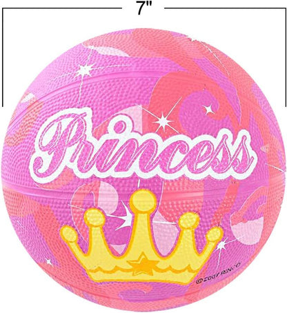 ArtCreativity Mini Princess Basketball for Kids, Cute Princess Gift for Girls, Princess Birthday Party Favors, Goodie Bag Filler, Game Prize, Rubber Princess Ball - Sold Deflated