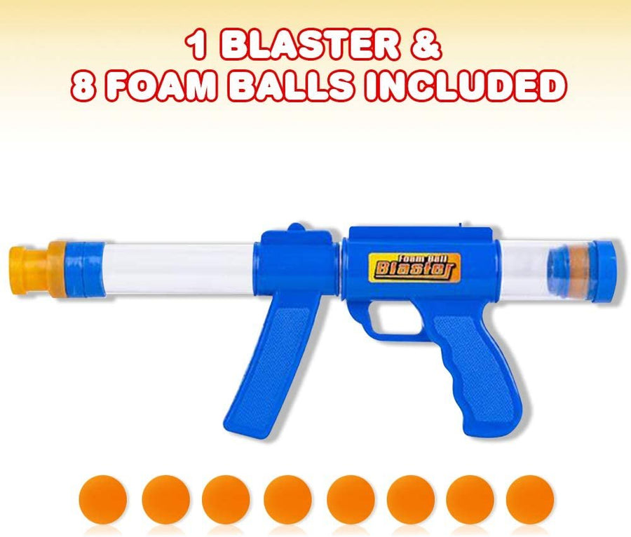 Foam Ball Launcher with 8 Balls, Pump Action Shooting Toy Blaster for Kids, Outdoor Summer Fun, Fetch Toy for Dogs, Best Holiday or Birthday Gift for Boys and Girls