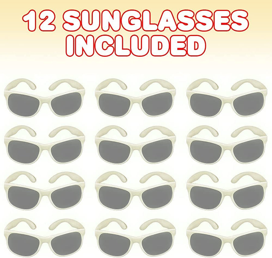Sunglasses for Kids, Set of 12 Shades, Cool Birthday and Pool Party Favors for Boys and Girls, Photo Booth Props for Weddings, Fun Dress-Up Accessories, Goodie Bag Fillers