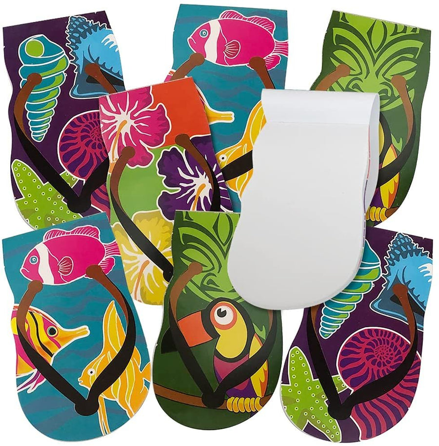 Mini Sandal Memo Notepads, Set of 12, Small Tropical-Themed Notepads, Cute Stationery Supplies for School & Office, Fun Beach Party Favors, Goody Bag Fillers for Kids