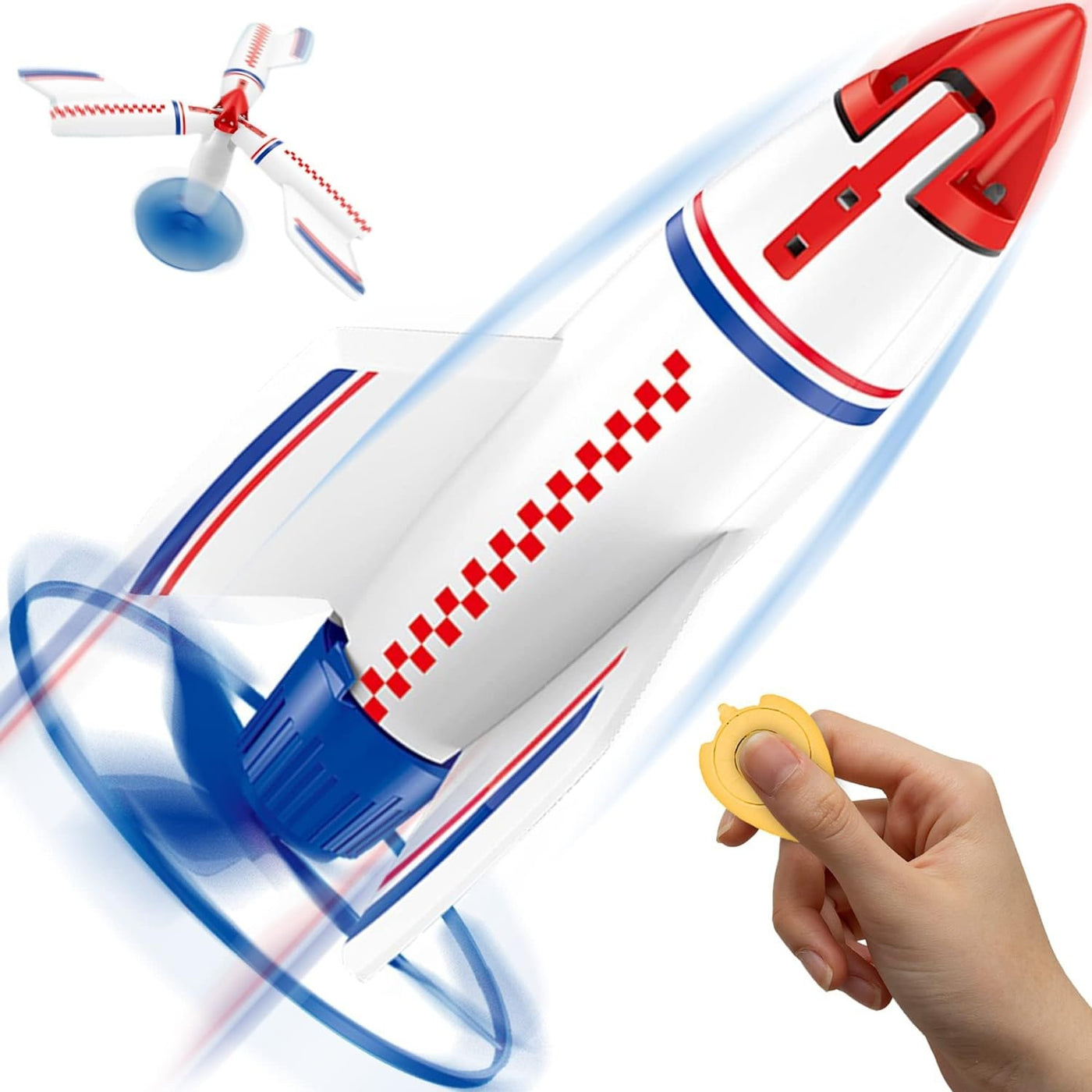 Hypr Rocket Launcher For Kids - Patented Design Launches Rockets 500 Feet, Turbo Mode, 3 Rockets, Connectable For Multiplayer
