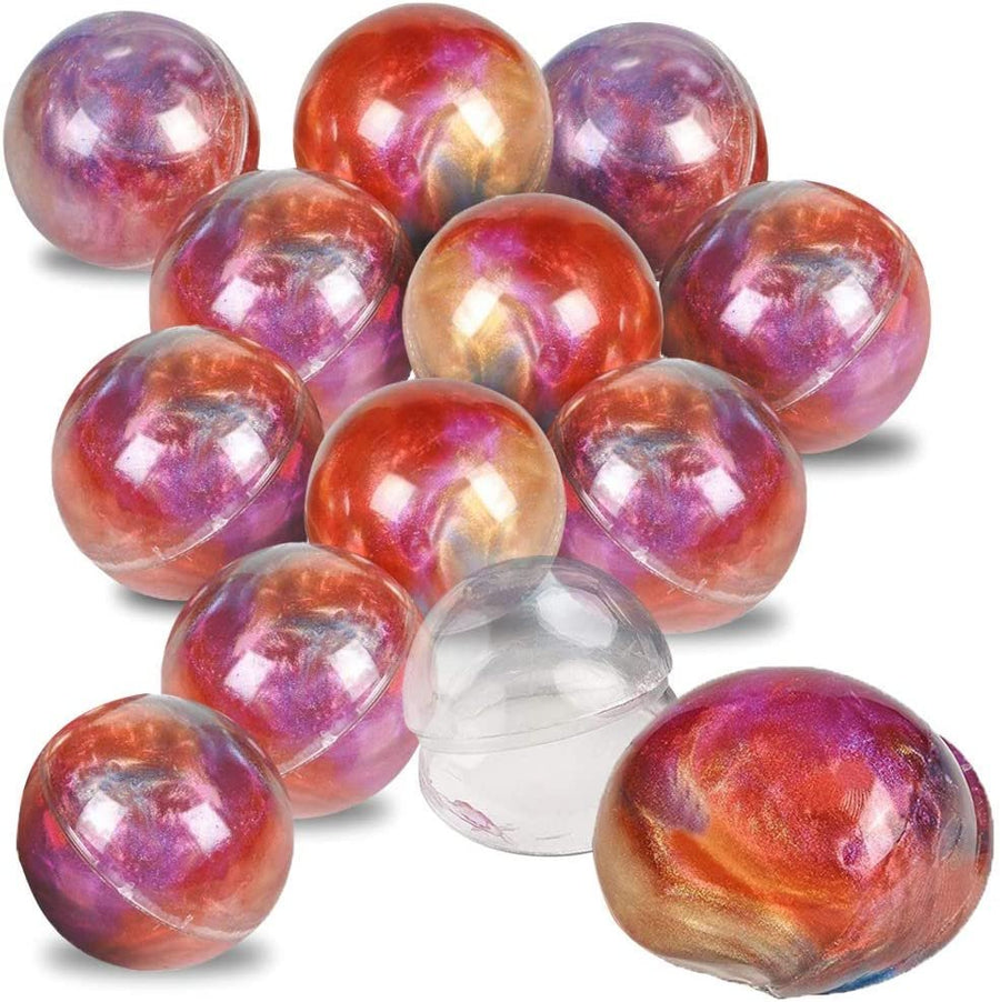 Rainbow Putty Ball for Kids - Pack of 12 - Silly Galaxy Putty in Mini Balls, Therapy Sensory Stress Relief Toys, Birthday Party Favors, Stocking Stuffers, Goody Bag Fillers