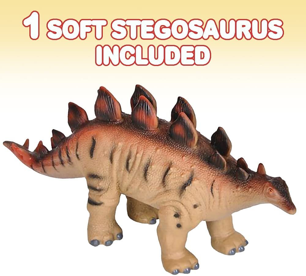 Soft Stegosaurus Dinosaur Toy for Kids, Super Realistic and Soft Touch 13" Dinosaur Figurine, Great Educational Learning Resource, Dinosaur Gift and Party Favors for Boys and Girls
