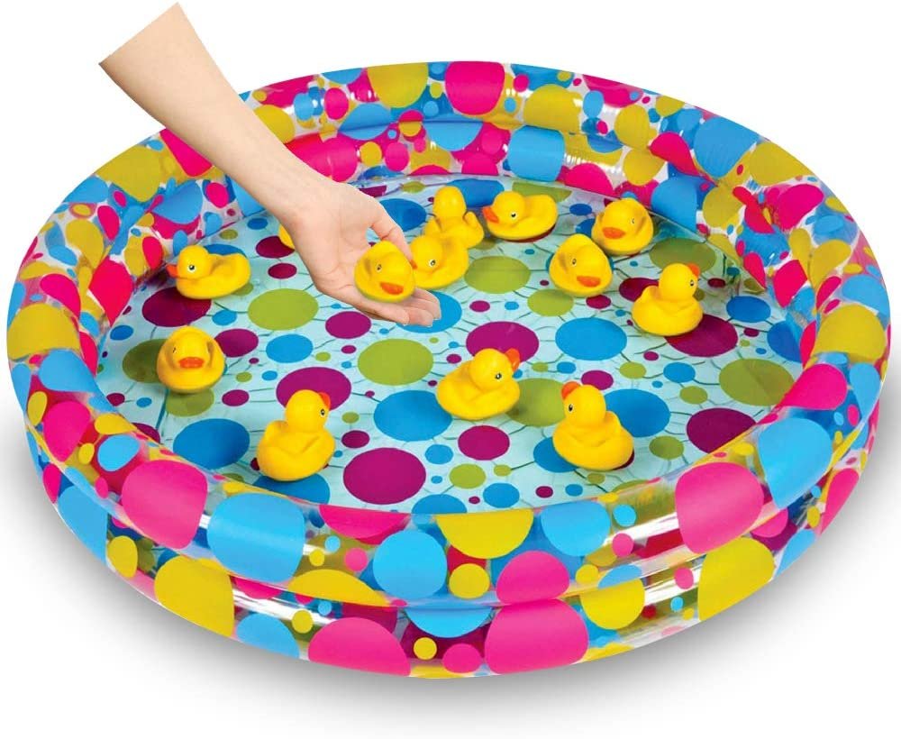 ArtCreativity Duck Pond Pool Inflate, 3ft x 6 Inch Inflatable Pool for Carnival Games, Ducks Memory Matching Games, and Outdoor Water Activities, Durable Carnival Party Supplies (Ducks not Included)