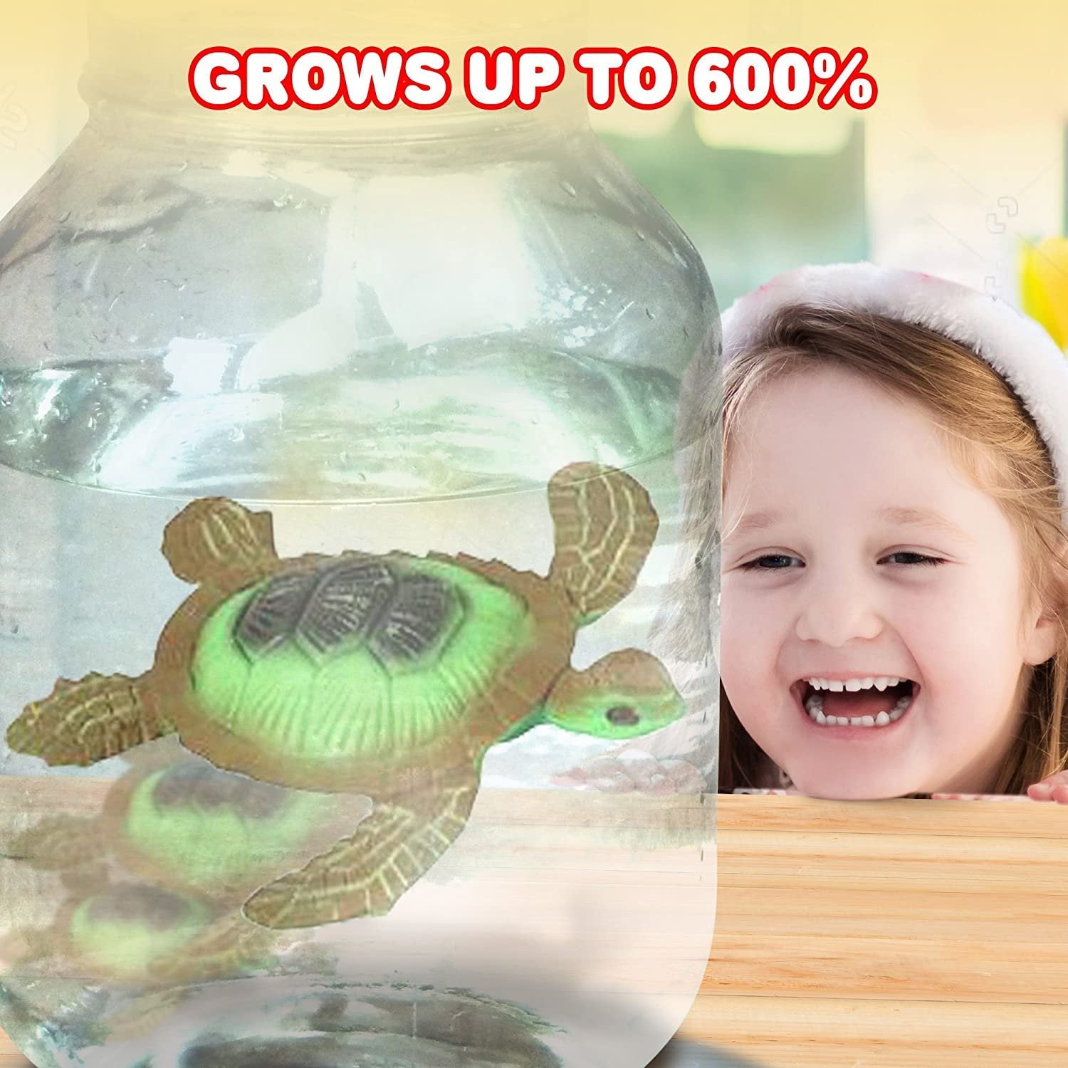 Growing Sea Animals by 6 Different Water Expanding Sea Creatures - Grows 6X Larger - Amazing Sensory Jelly-Like Toy - Fun and Educational Gift for Boys and Girls.